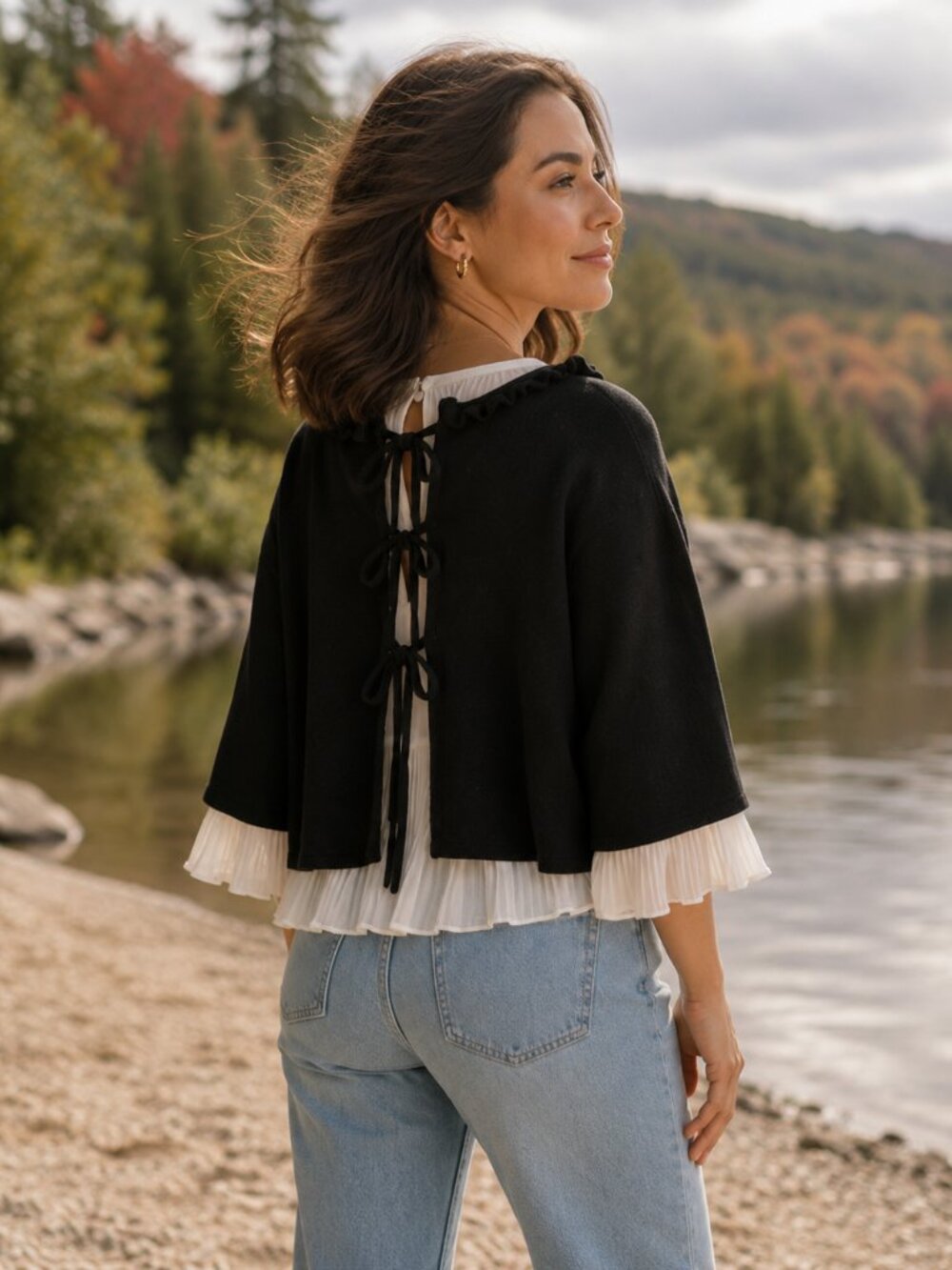 Twin Set Simona Barbieri Ruffle Blouse & Knit Sweater Set